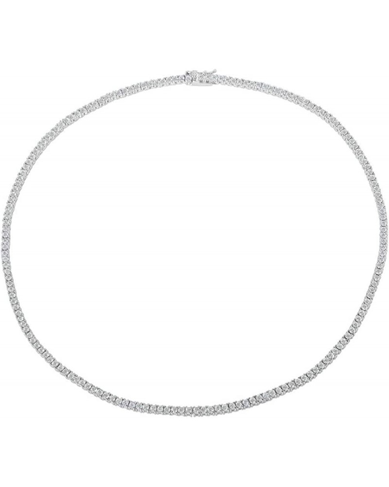 Unisex Anti-Tarnish Micro Skinny 2mm Real Solid 925 Sterling Silver one Row Tennis Chain AAA CZ Choker Necklace 16-30" Bracel...