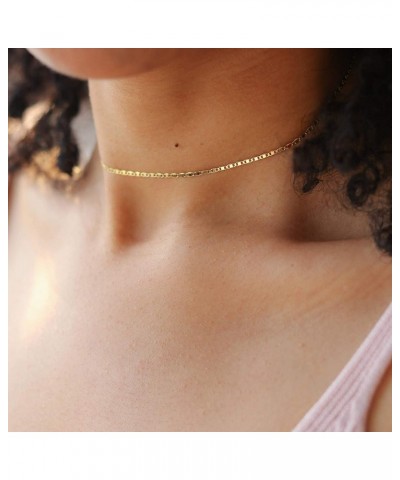 Gold Chain Choker Necklace,14K Gold Plated Dainty Cute Lip Chain Long Necklace Delicate Fashion Choker Necklace Jewelry Gift ...