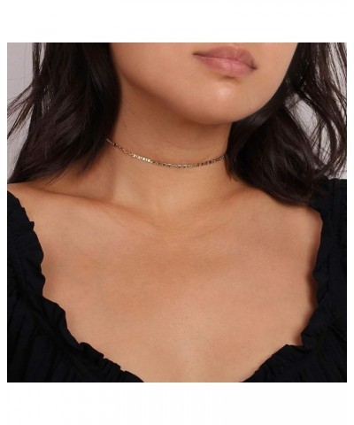 Gold Chain Choker Necklace,14K Gold Plated Dainty Cute Lip Chain Long Necklace Delicate Fashion Choker Necklace Jewelry Gift ...