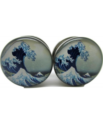 The Great Wave Ear Plugs - Stainless Steel Screw-On Ear Plugs - 7 Sizes *Pair* 9/16" (14mm) $9.15 Body Jewelry