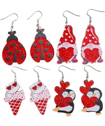 Love Heart Drop Earrings for Women Statement Acrylic Cute Animals Red Earrings Valentine's Day Wedding Birthday Jewelry Mothe...