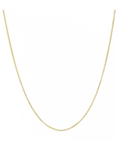 14K Solid Yellow or White Gold Box Link Chain Necklace | Chain Only | 16 to 22 Inch length | .80mm Thick 16" Length (0.80mm T...