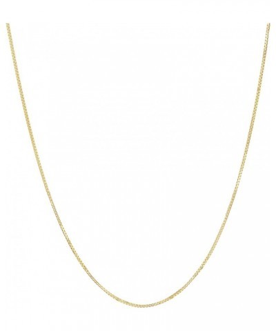 14K Solid Yellow or White Gold Box Link Chain Necklace | Chain Only | 16 to 22 Inch length | .80mm Thick 16" Length (0.80mm T...