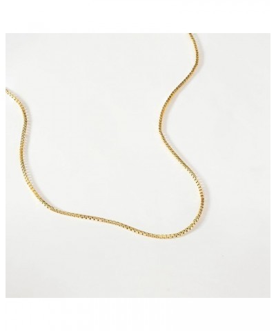 14K Solid Yellow or White Gold Box Link Chain Necklace | Chain Only | 16 to 22 Inch length | .80mm Thick 16" Length (0.80mm T...