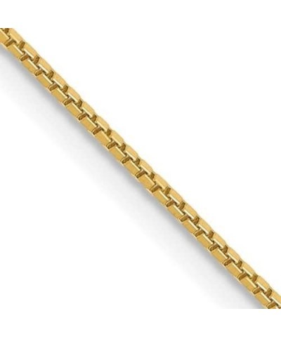 14K Solid Yellow or White Gold Box Link Chain Necklace | Chain Only | 16 to 22 Inch length | .80mm Thick 16" Length (0.80mm T...