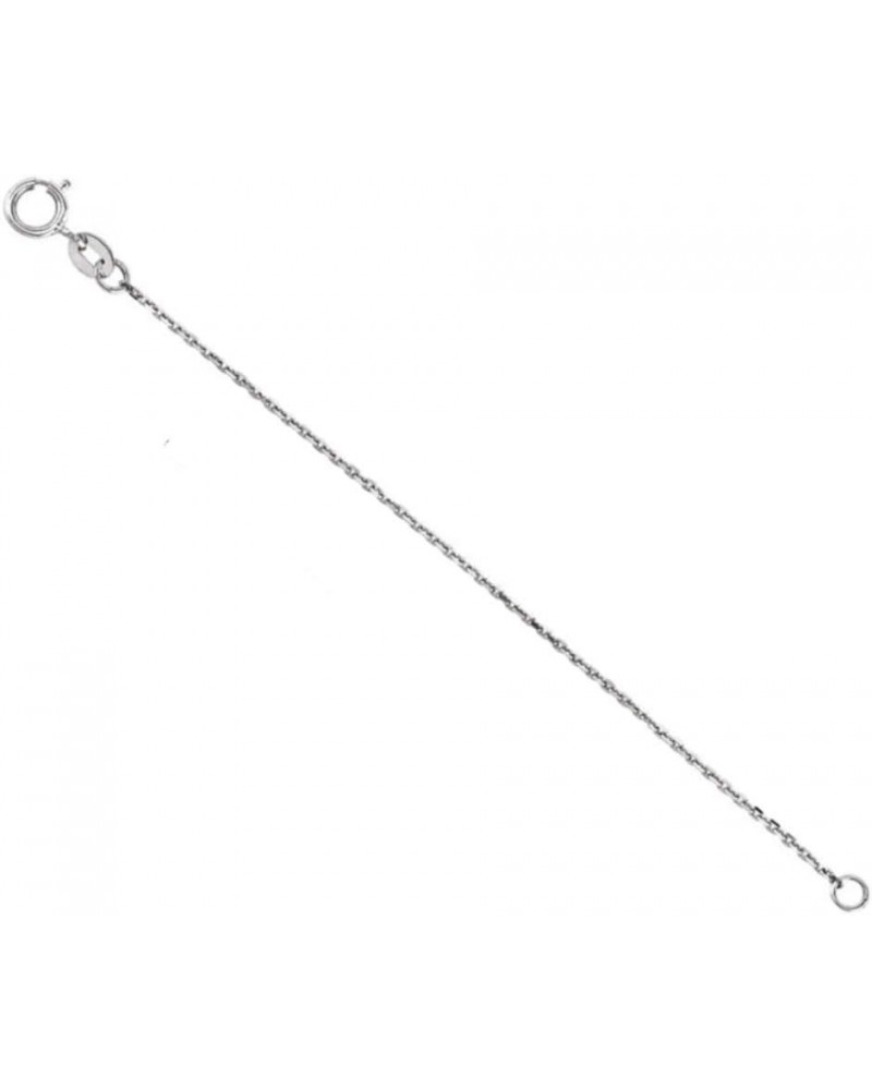 14k White Gold Diamond-Cut Solid Cable Chain Necklace 1.00mm Extender Safety Chain 2.75 Inches $56.29 Necklaces