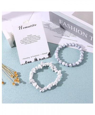 2Pcs Healing Stone Beaded Bracelet Natural Stone Irregular Chip Beads Bracelets For Women Men Crystal Stretch Bracelet Unisex...