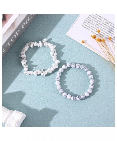 2Pcs Healing Stone Beaded Bracelet Natural Stone Irregular Chip Beads Bracelets For Women Men Crystal Stretch Bracelet Unisex...