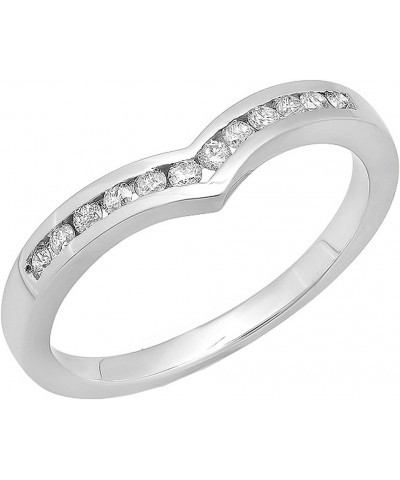 0.25 Carat (ctw) 10K Gold Round Diamond Ladies Wedding Stackable Band Guard Chevron Ring 1/4 CT white-gold $151.94 Rings