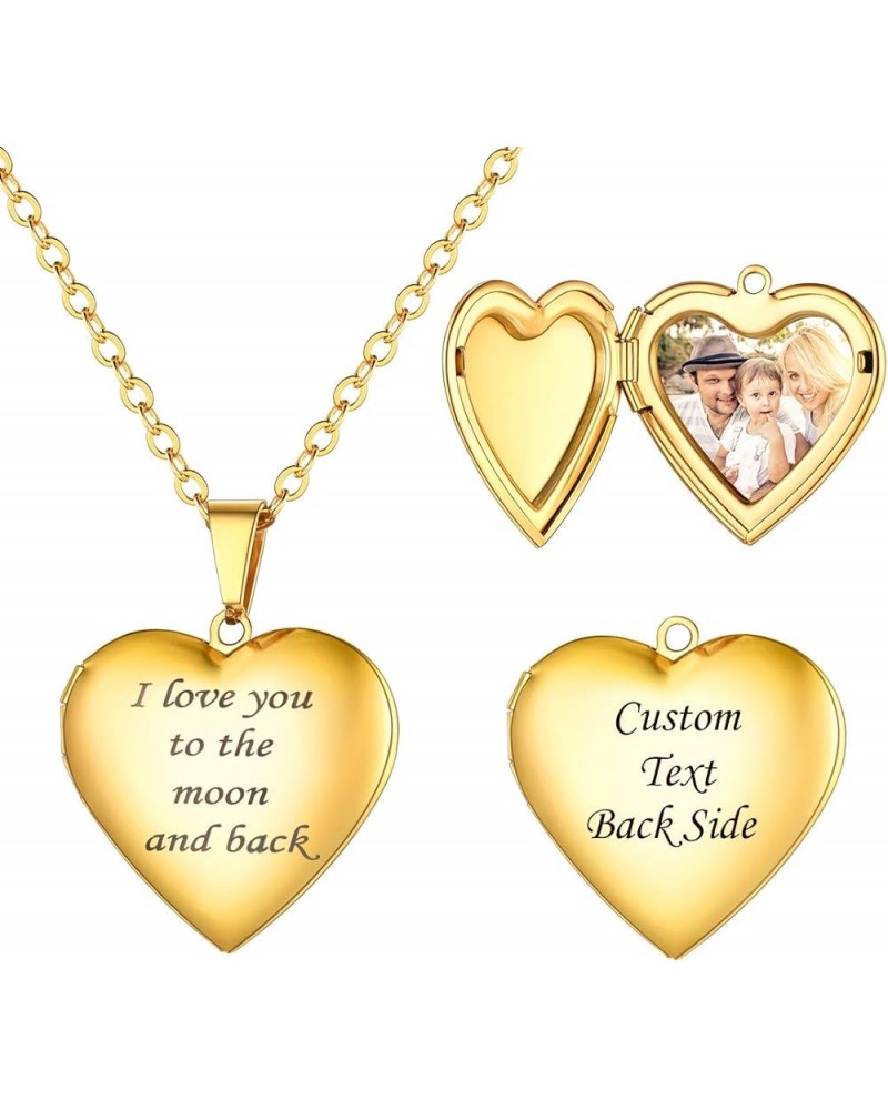 Personalized Picture Necklaces for Women Girls, Platinum/Gold Plated Lockets with 18 Inch Chain, Custom Photo & Text Flower H...