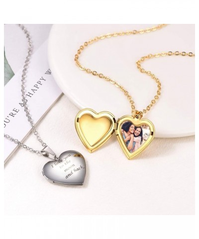 Personalized Picture Necklaces for Women Girls, Platinum/Gold Plated Lockets with 18 Inch Chain, Custom Photo & Text Flower H...