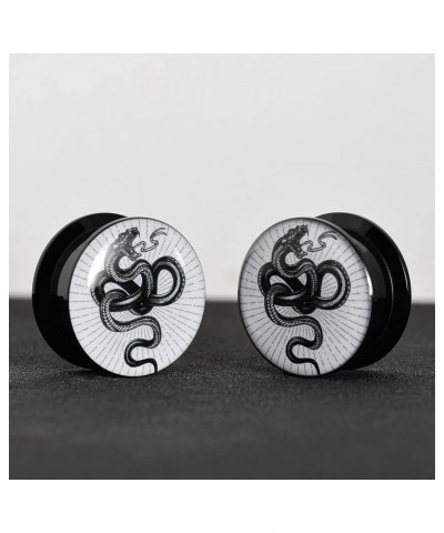 1 Pair Acrylic Solid Screw On Ear Plugs Tunnels Jack Skellington Scream Resin Allergy Free Stretche Nightmare Before Christma...