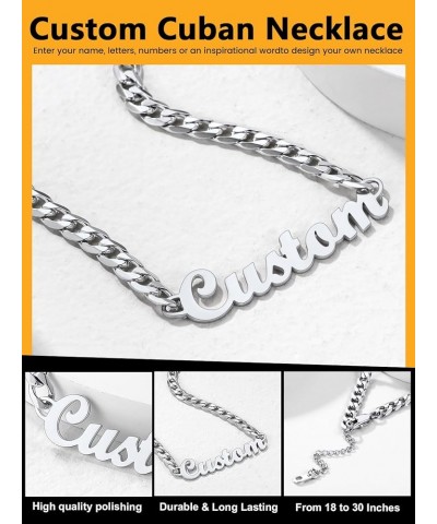 Name Necklace Personalized for Men, Womens Custom Name Plate Chain, Stainless Steel Customized Old English Nameplate Choker w...