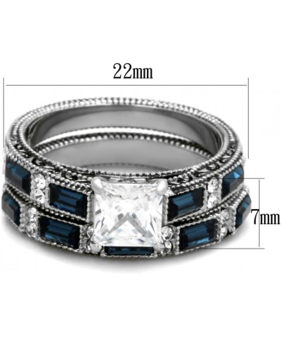 His and Her 3 Piece Stainless Steel Antique and Brush Metal Wedding Engagement Ring Set Size Women's 08 Men's 10 $15.94 Sets