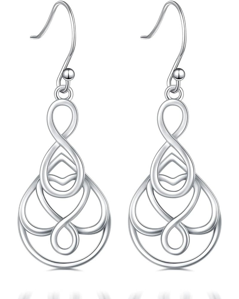 Celtic Knot/Mermaid Tail Leverback Earrings Sterling Silver Dangle Hoop Earrings Jewelry Birthday Gift for Women Teen Girls L...