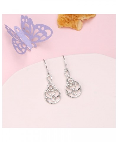 Celtic Knot/Mermaid Tail Leverback Earrings Sterling Silver Dangle Hoop Earrings Jewelry Birthday Gift for Women Teen Girls L...