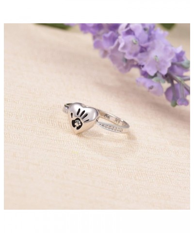 Silver Ashes Urn Ring Memorial Jewelry Rose Flower/Wing/Paw S925 Sterling Ring Holder Engraved Forever Always in My Heart Fun...