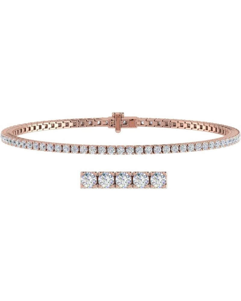 2 to 7 Carat Diamond Tennis Bracelet in 14K Gold (7 Inch) - IGI Certified (I1-I2 Clarity) Rose Gold 2.0 carats $777.10 Bracelets