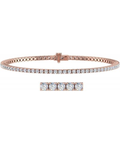 2 to 7 Carat Diamond Tennis Bracelet in 14K Gold (7 Inch) - IGI Certified (I1-I2 Clarity) Rose Gold 2.0 carats $777.10 Bracelets