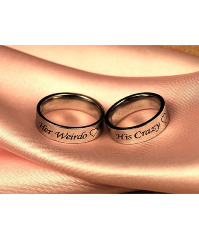 His Crazy/Her Weirdo Heart Ring Stainless Steel Engagement Wedding Band for Women Men Couple His Crazy, Size 11.5 $8.99 Sets