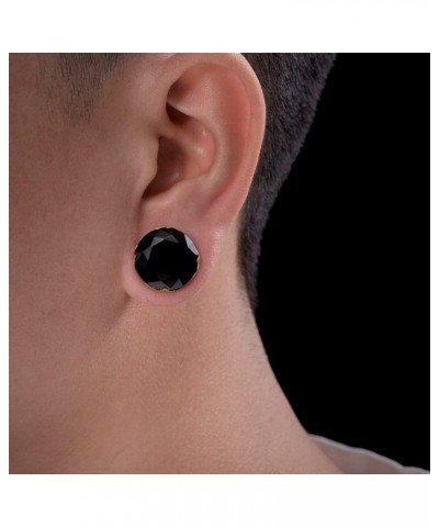 1 Pair of Stainless Steel Ear Plugs With Black Embedded Colored Zirconium Ear Gauges 6mm to 25mm S8554J 1" [25mm] $10.32 Body...