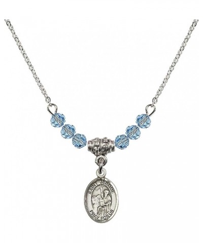 March Birth Month Bead Necklace with Catholic Patron Saint Petite Charm, 18 Inch Saint Jerome $26.60 Necklaces