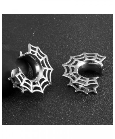 2PCS Spider Web Saddle Gauges for Ears 316 Stainless Steel Ear Gauges Ear Saddles Hypoallergenic Expander Piercing Body Jewel...