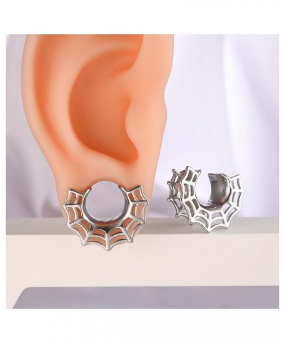 2PCS Spider Web Saddle Gauges for Ears 316 Stainless Steel Ear Gauges Ear Saddles Hypoallergenic Expander Piercing Body Jewel...