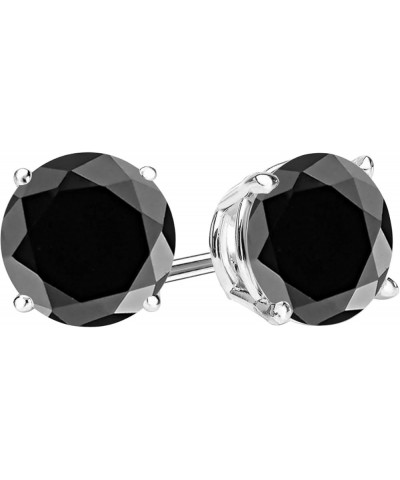 1/2-10 Carat Total Weight Black Diamond Stud Earrings 4 Prong Push Back Platinum 1.01 carats $154.60 Earrings