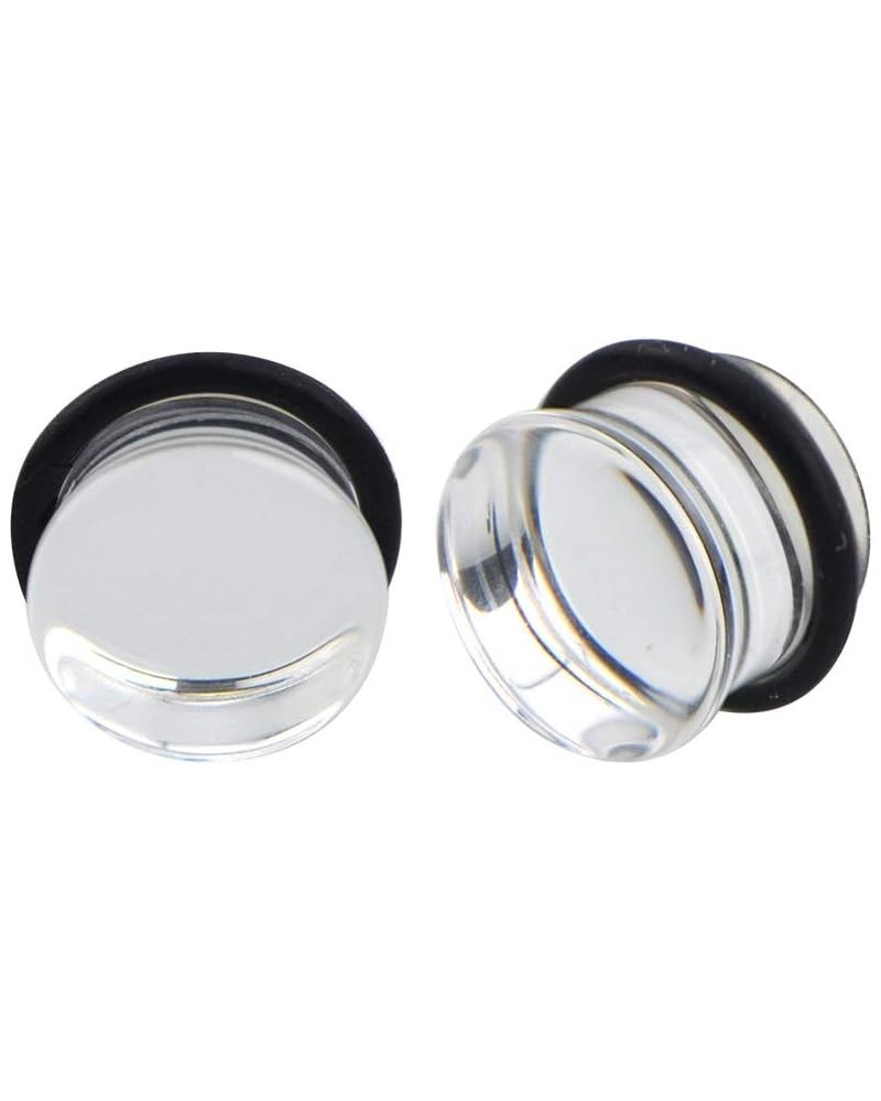 Pairs of Clear Glass Single Flare Plugs Sizes 2GA-13/16 E596 11/16 Inch(18mm) $9.72 Body Jewelry