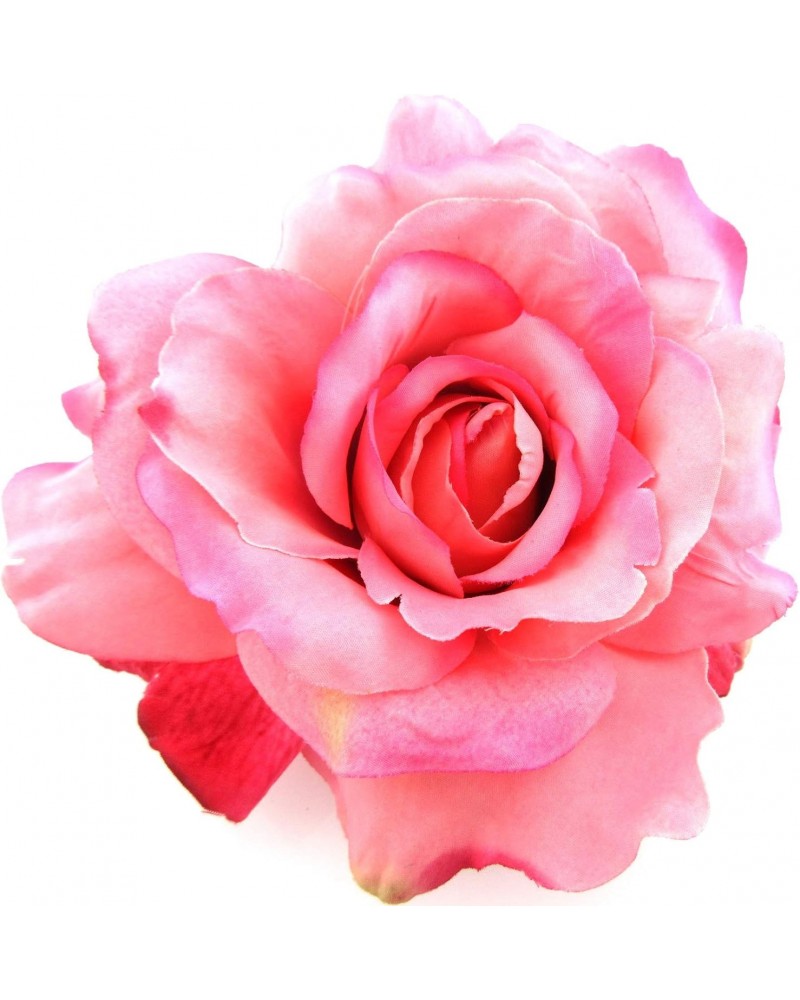 5" Variegated Pink Rose Silk Flower Brooch Pin with Locking Bale $12.39 Brooches & Pins