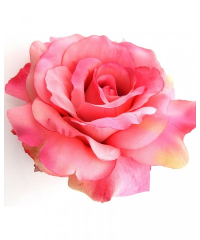 5" Variegated Pink Rose Silk Flower Brooch Pin with Locking Bale $12.39 Brooches & Pins