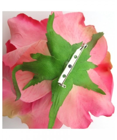 5" Variegated Pink Rose Silk Flower Brooch Pin with Locking Bale $12.39 Brooches & Pins