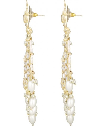 Drop & Dangle Earrings Ethnic Fashion Stylish Jewellery Gift For Women White 5 $12.00 Earrings