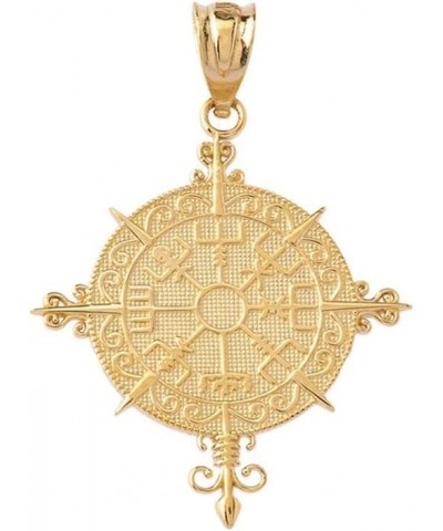 Certified 10k Gold Vegvisir Viking Compass Nordic Norse Amulet Pendant Charm Necklace Yellow Gold 10K $83.25 Pendants