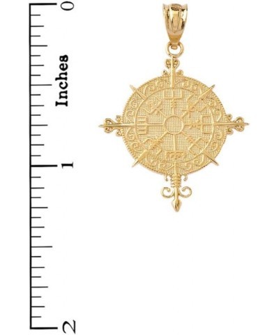 Certified 10k Gold Vegvisir Viking Compass Nordic Norse Amulet Pendant Charm Necklace Yellow Gold 10K $83.25 Pendants