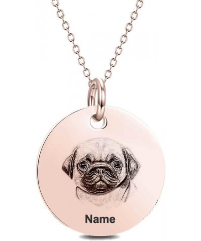 Remembrance Gift Memory with Picture Jewelry Dog Tag Paw Print Photo Necklace Custom Memorial Necklaces Sterling Silver Perso...