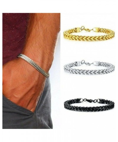 Gold Bracelets for Men Cuban Link Bracelet for Men Stainless Steel Bracelet Gold Curb Chunky Chain Bracelet Set Black Punk Hi...