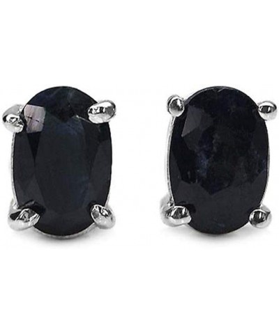 Sterling Silver 5x7mm Oval-Cut Solitaire Stud Earrings, Choice of 14 Colors Sapphire $10.33 Earrings