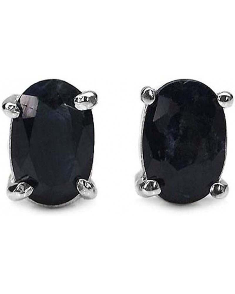 Sterling Silver 5x7mm Oval-Cut Solitaire Stud Earrings, Choice of 14 Colors Sapphire $10.33 Earrings