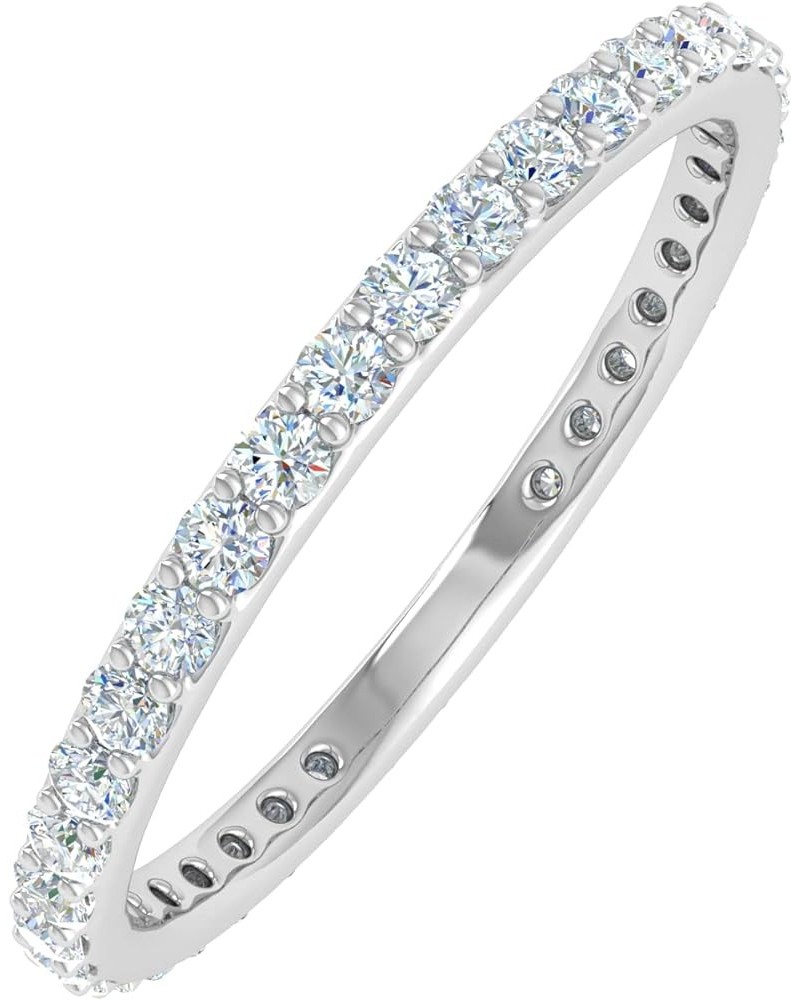 1/2 to 0.55 Carat Diamond Eternity Wedding Band in 14K Gold - IGI Certified White Gold $102.40 Rings