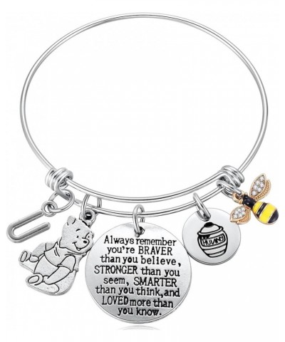 Inspired by Classic You Are Braver Than You Believe, Bee, Hunny, Pooh Bear Charm Inspirational Gifts for Women Girls U $7.40 ...