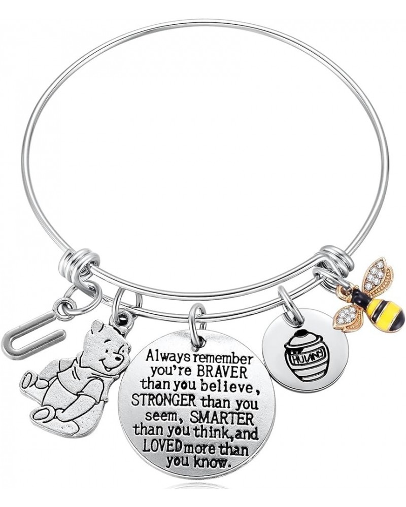 Inspired by Classic You Are Braver Than You Believe, Bee, Hunny, Pooh Bear Charm Inspirational Gifts for Women Girls U $7.40 ...