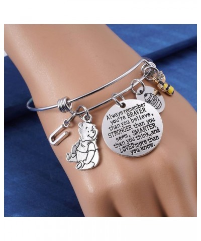 Inspired by Classic You Are Braver Than You Believe, Bee, Hunny, Pooh Bear Charm Inspirational Gifts for Women Girls U $7.40 ...