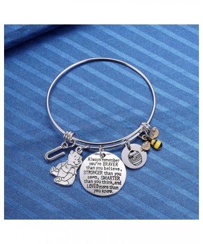 Inspired by Classic You Are Braver Than You Believe, Bee, Hunny, Pooh Bear Charm Inspirational Gifts for Women Girls U $7.40 ...