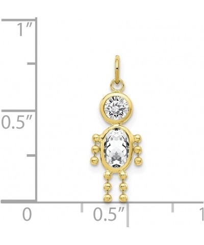 10k Yellow Gold April Birthstone Boy Charm Pendant (L- 20 mm, W- 10 mm) Gift for Women $27.30 Pendants