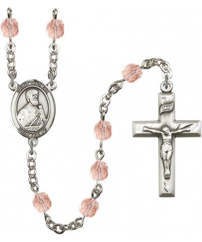 October Birth Month Prayer Bead Rosary with Patron Saint Centerpiece, 19 Inch Saint Thomas the Apostle $58.84 Necklaces