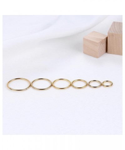 Gold Hinged 20g 18g 16g Nose Rings Hoops 6mm 8mm 10mm 12mm 14mm 16mm Septum Ring Clicker Cartilage Helix Hoop Earrings Set 16...