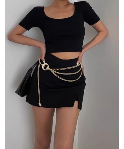 Chain Belts for Women Fashion Plus Size Waist Chain Belt Gold Silver Waist Belt Belly Chain JWaist Links Belt Gold Moon 1 45 ...