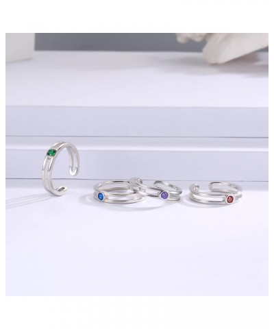 Sterling Silver Toe Rings for Women - Birthstone Toe Ring Adjustable Minimalist Jewelry for Summer Vacation Beach July $11.01...